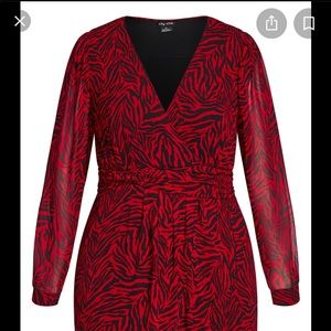 City Chic black and red tiger stripe dress